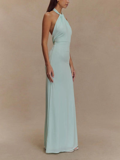 Selene Satin Halter Dress