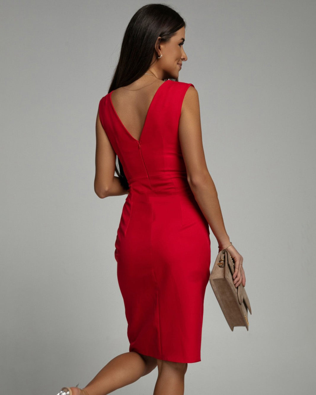 Scarlett Grace V-Neck Slit Dress
