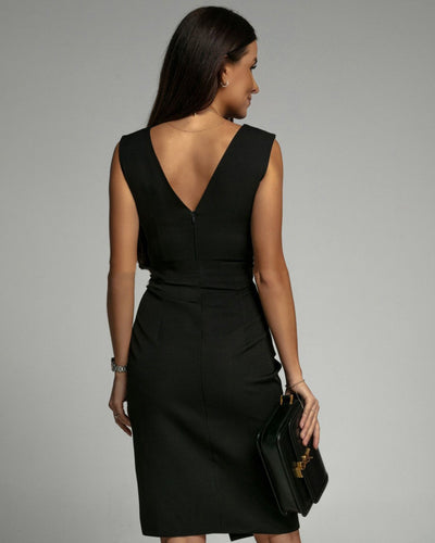 Scarlett Grace V-Neck Slit Dress