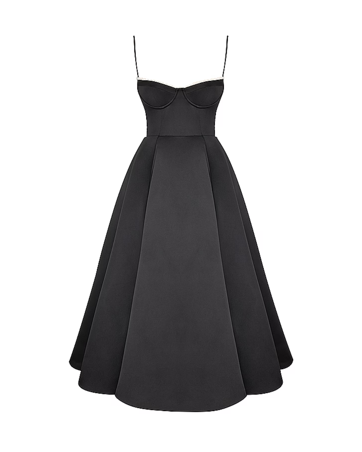 Soleia – Fitted Midi Dress with Spaghetti Straps