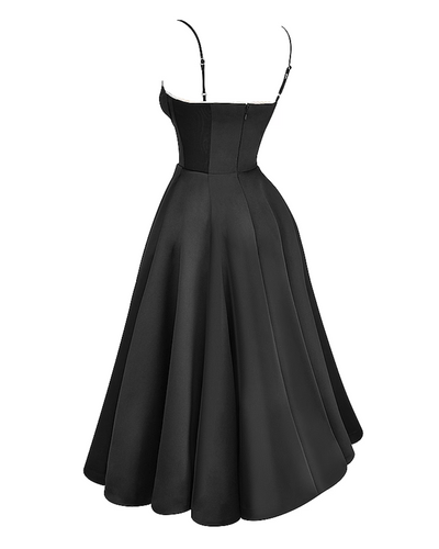 Soleia – Fitted Midi Dress with Spaghetti Straps