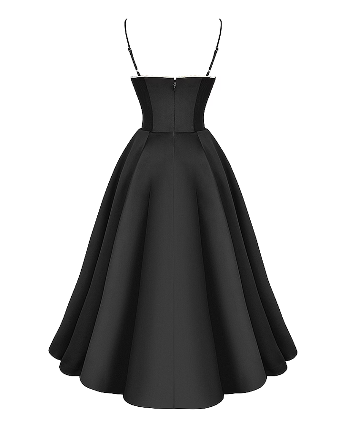 Soleia – Fitted Midi Dress with Spaghetti Straps