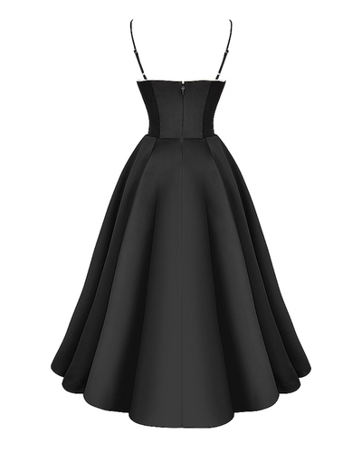 Soleia – Fitted Midi Dress with Spaghetti Straps
