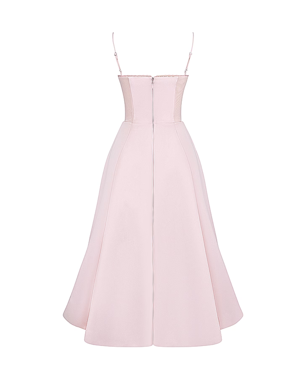 Soleia – Fitted Midi Dress with Spaghetti Straps