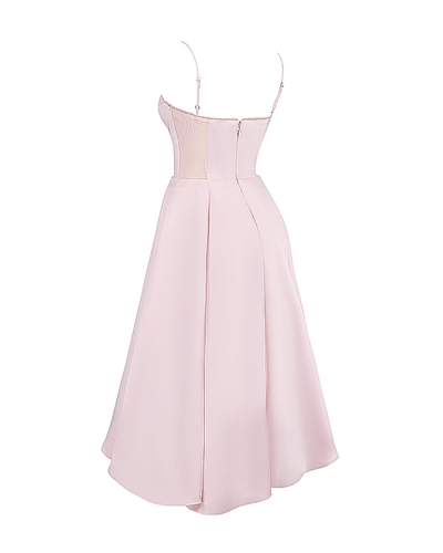 Soleia – Fitted Midi Dress with Spaghetti Straps