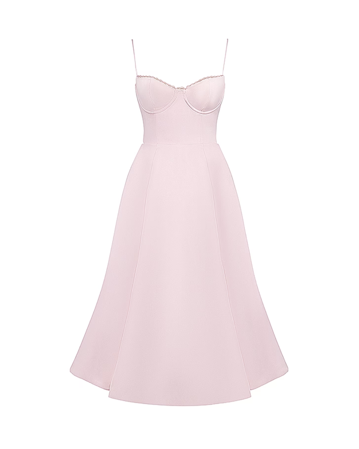 Soleia – Fitted Midi Dress with Spaghetti Straps