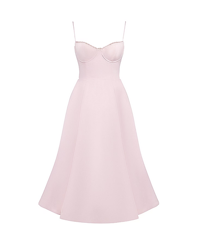 Soleia – Fitted Midi Dress with Spaghetti Straps