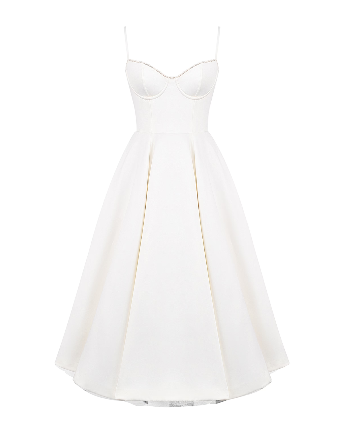 Soleia – Fitted Midi Dress with Spaghetti Straps