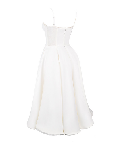 Soleia – Fitted Midi Dress with Spaghetti Straps
