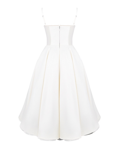 Soleia – Fitted Midi Dress with Spaghetti Straps