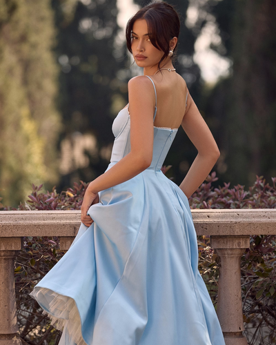 Soleia – Fitted Midi Dress with Spaghetti Straps