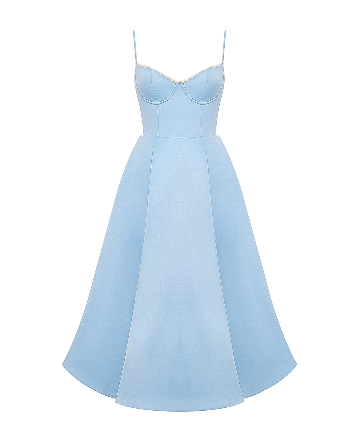 Soleia – Fitted Midi Dress with Spaghetti Straps