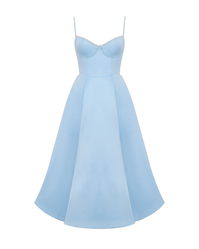 Soleia – Fitted Midi Dress with Spaghetti Straps