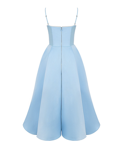Soleia – Fitted Midi Dress with Spaghetti Straps