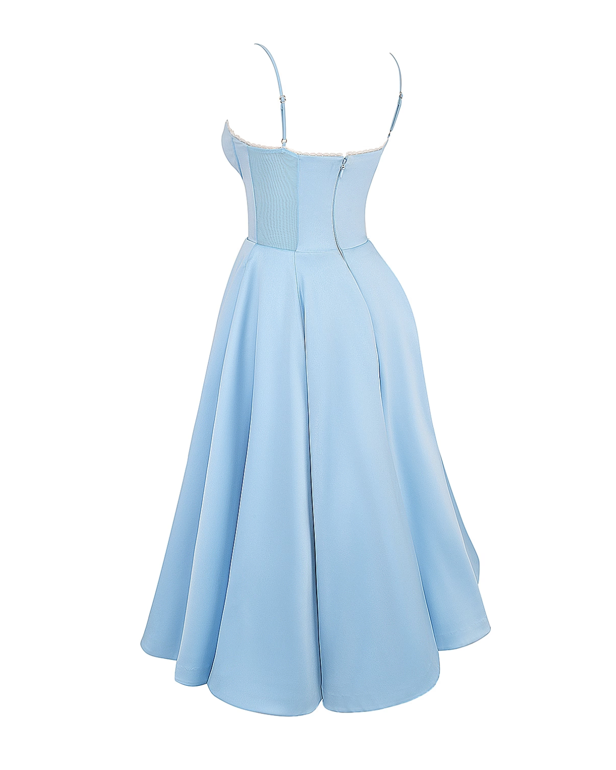 Soleia – Fitted Midi Dress with Spaghetti Straps