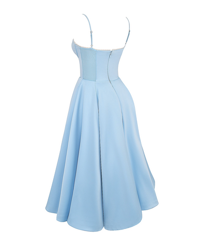 Soleia – Fitted Midi Dress with Spaghetti Straps