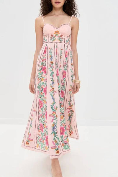Flora Éclat – Maxi Dress with Sweetheart Neckline
