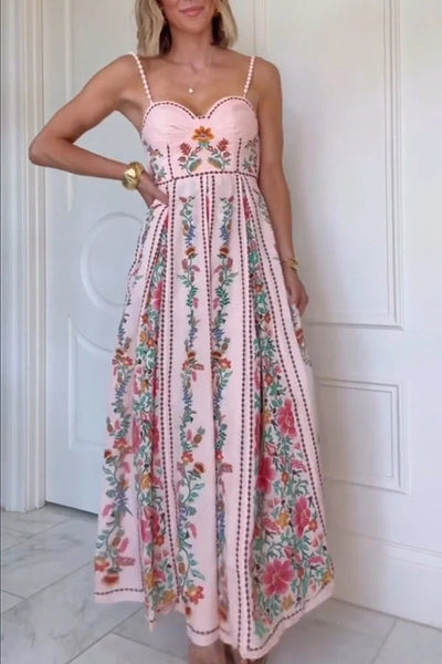 Flora Éclat – Maxi Dress with Sweetheart Neckline