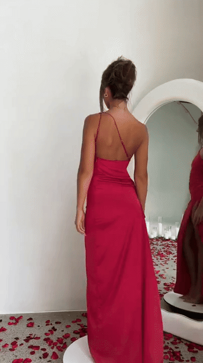 Solana Satin Elegance Maxi Dress