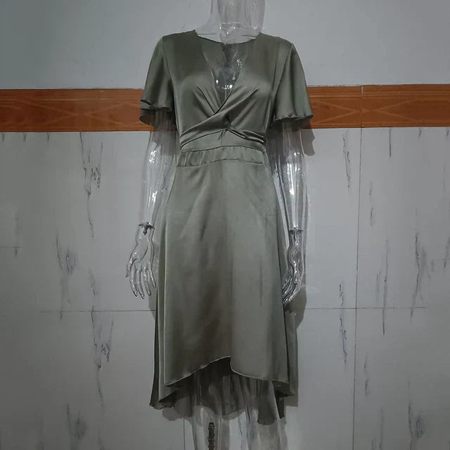 Sunset Whisper Satin Dress