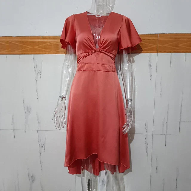 Sunset Whisper Satin Dress
