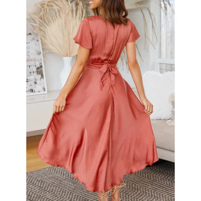 Sunset Whisper Satin Dress