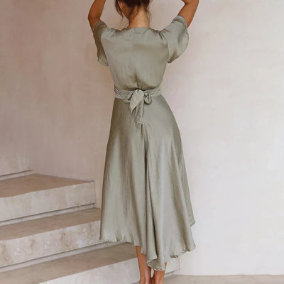 Sunset Whisper Satin Dress