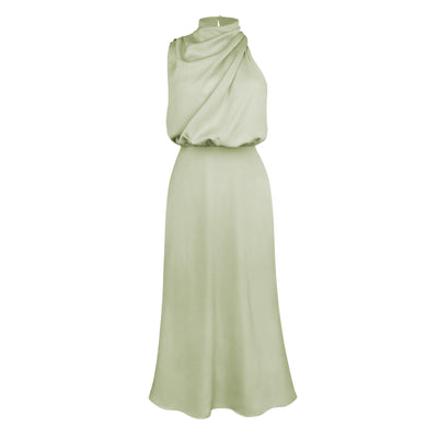 Lunara – Satin Maxi Dress with Cowl Neckline