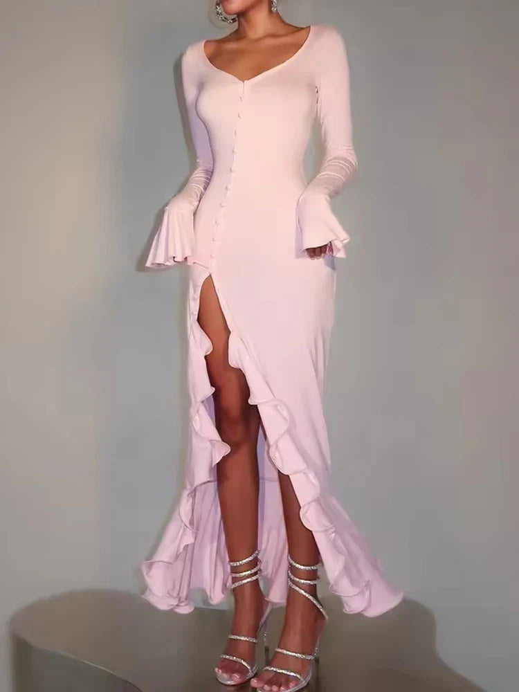 Melioraé | Ruffled Elegance Maxi Dress