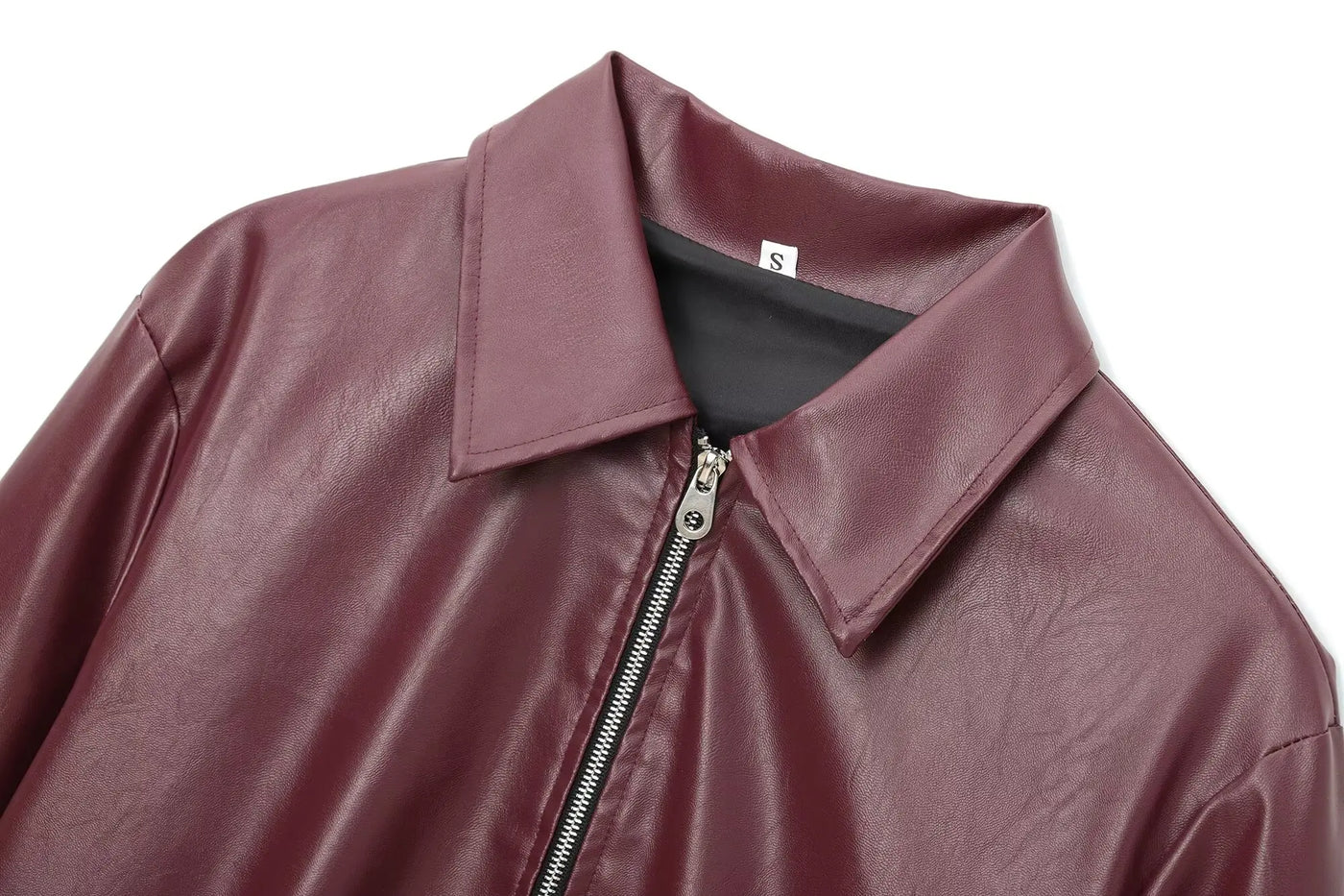 Solandra | Luxe Wine Faux Leather Jacket