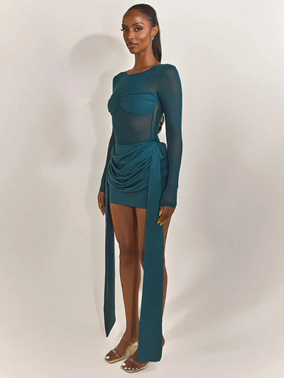 Seliora | Sheer Elegance Mini Dress