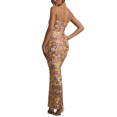 Blossom Sequin Slip Maxi Dress