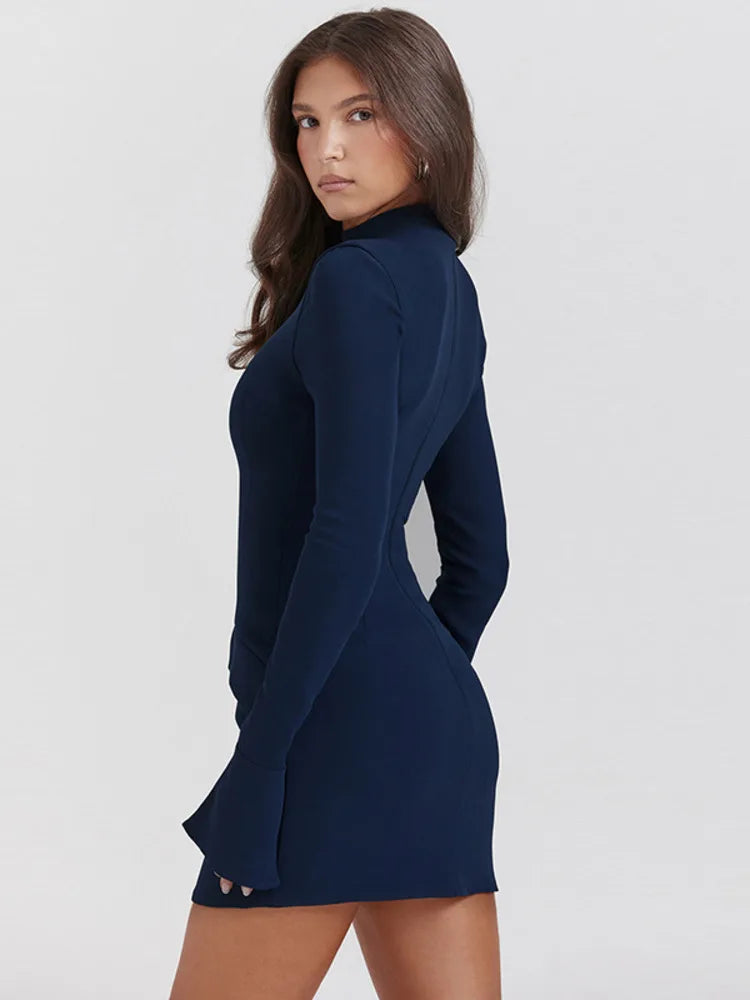 Valestra | Midnight Chic Minikleid mit Tasche 