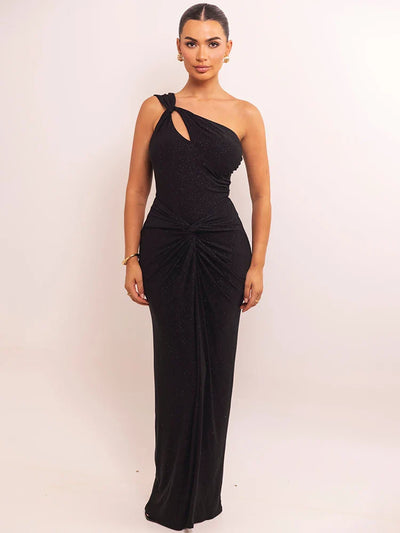 Elara | One-Shoulder Ruched Maxi Dress