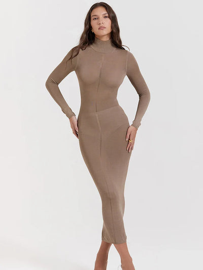 Novira | Sleek Turtleneck Midi Dress