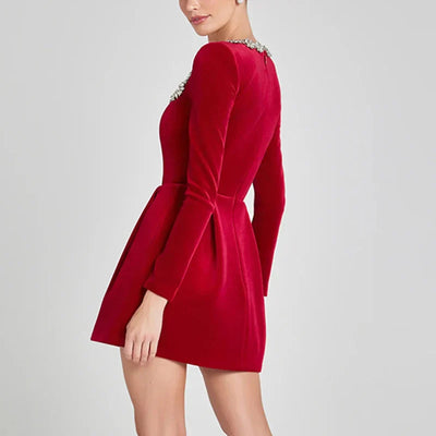 Marcelline Velvet Crystal Dress