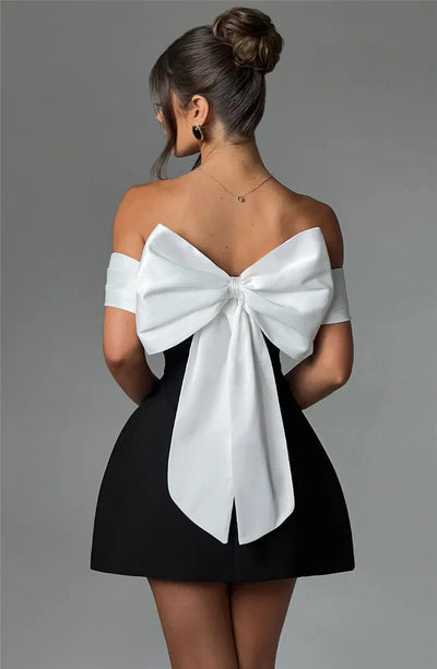 Florenza | Off-Shoulder A-Line Elegance Mini Dress