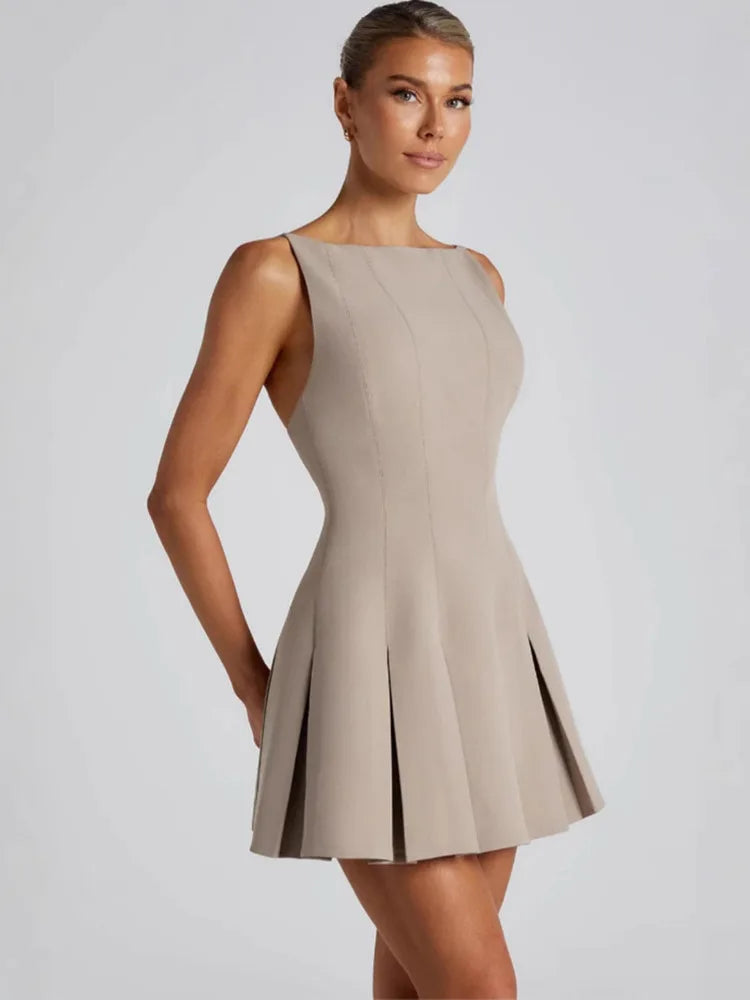 Zephina | Plissiertes A-Linien-Minikleid 