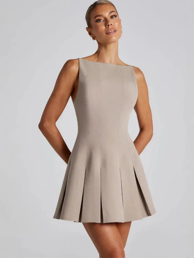 Zephina | Plissiertes A-Linien-Minikleid 