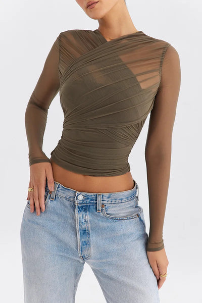 Althira | Sheer Mesh Long Sleeve Elegance Top