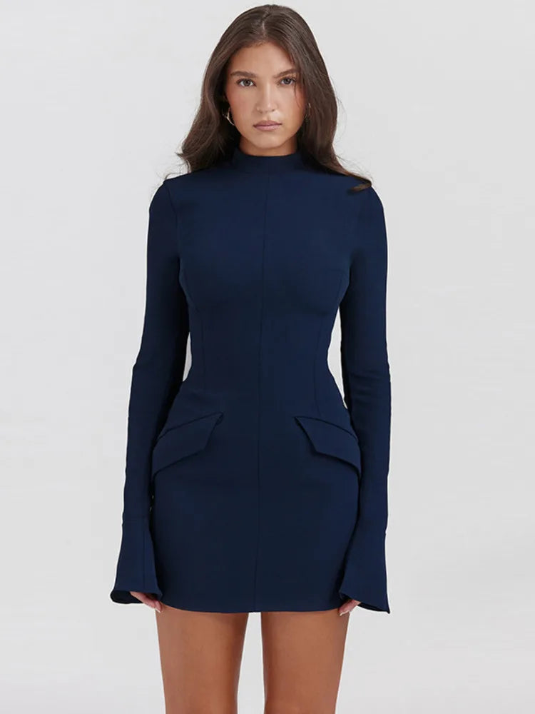 Valestra | Midnight Chic Minikleid mit Tasche 