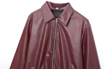 Solandra | Luxe Wine Faux Leather Jacket