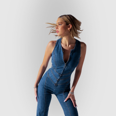 Valentina Curve Sculpt Denim Jumpsuit