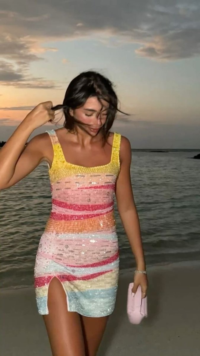 Solara Sequin Dress – Bold, Colourful & Incredibly Soft