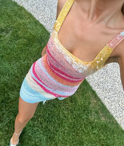 Solara Sequin Dress – Bold, Colourful & Incredibly Soft