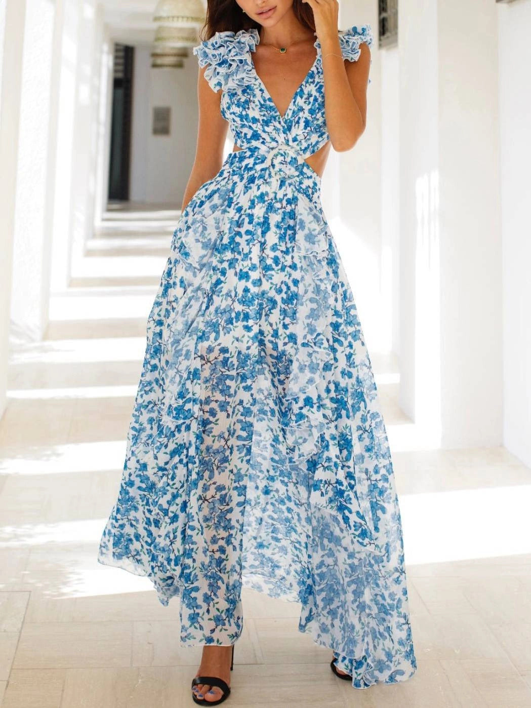 Rosalie Bloom Cutout Maxi Dress