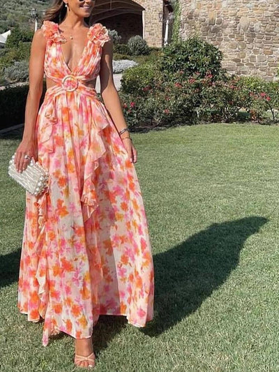 Rosalie Bloom Cutout Maxi Dress