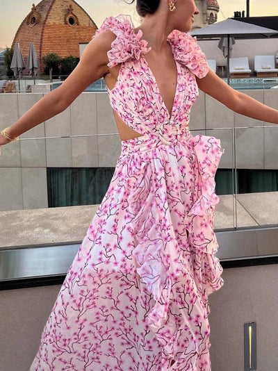 Rosalie Bloom Cutout Maxi Dress